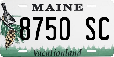 ME license plate 8750SC