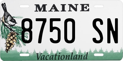 ME license plate 8750SN