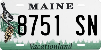 ME license plate 8751SN