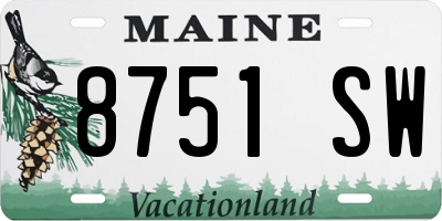 ME license plate 8751SW