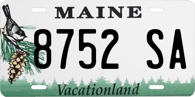 ME license plate 8752SA