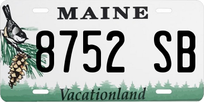 ME license plate 8752SB