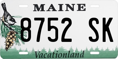 ME license plate 8752SK