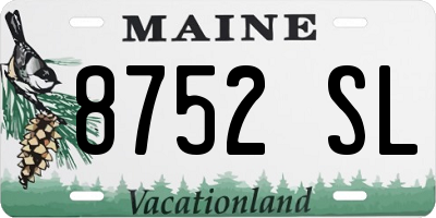 ME license plate 8752SL