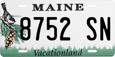 ME license plate 8752SN