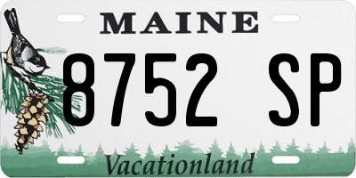 ME license plate 8752SP