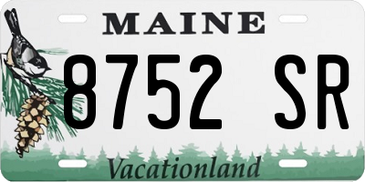 ME license plate 8752SR