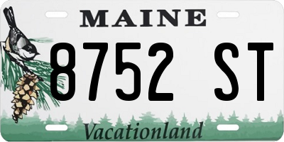 ME license plate 8752ST