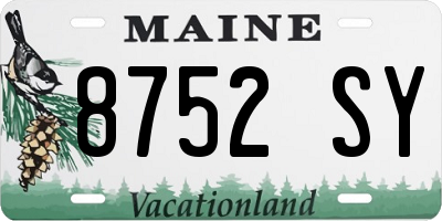ME license plate 8752SY