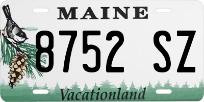 ME license plate 8752SZ