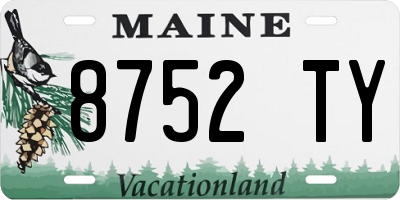 ME license plate 8752TY