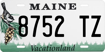 ME license plate 8752TZ