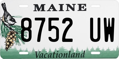 ME license plate 8752UW