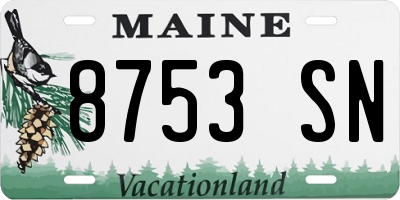 ME license plate 8753SN