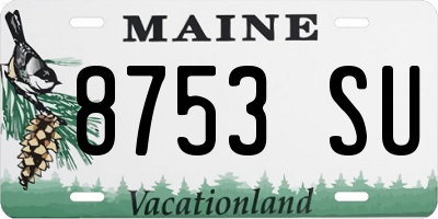 ME license plate 8753SU