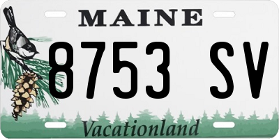 ME license plate 8753SV