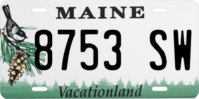 ME license plate 8753SW