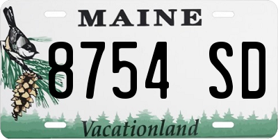 ME license plate 8754SD