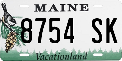 ME license plate 8754SK