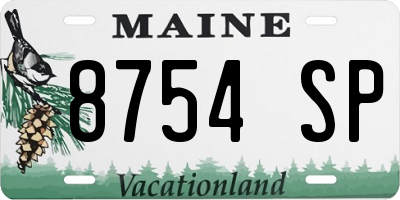 ME license plate 8754SP