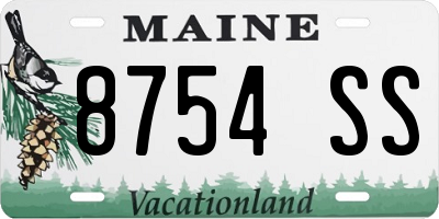 ME license plate 8754SS