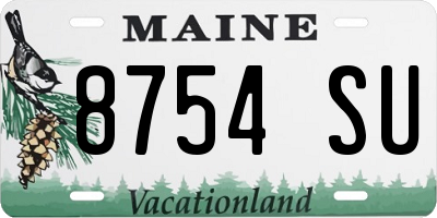 ME license plate 8754SU