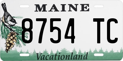 ME license plate 8754TC