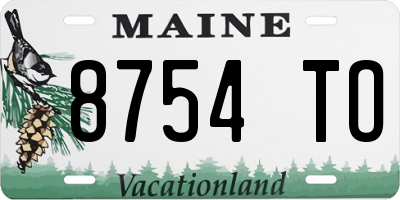 ME license plate 8754TO