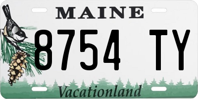 ME license plate 8754TY