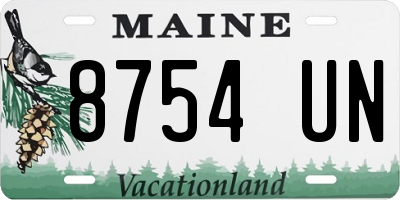 ME license plate 8754UN
