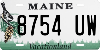 ME license plate 8754UW