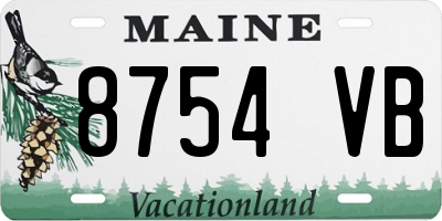 ME license plate 8754VB