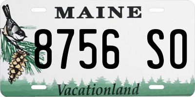 ME license plate 8756SO