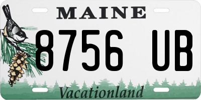 ME license plate 8756UB