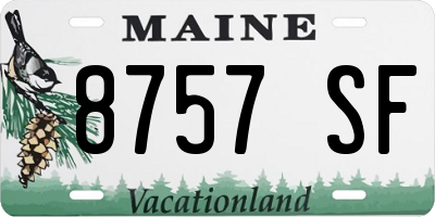 ME license plate 8757SF