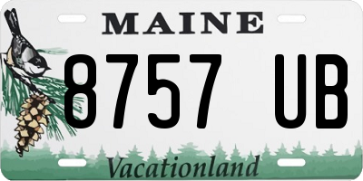 ME license plate 8757UB