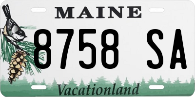 ME license plate 8758SA