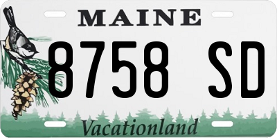 ME license plate 8758SD