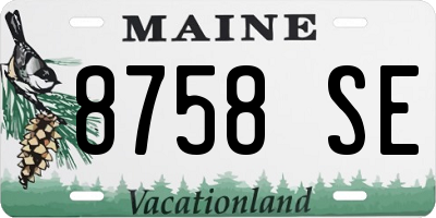 ME license plate 8758SE