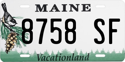 ME license plate 8758SF