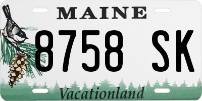 ME license plate 8758SK
