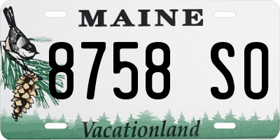 ME license plate 8758SO