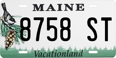 ME license plate 8758ST