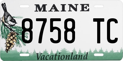 ME license plate 8758TC