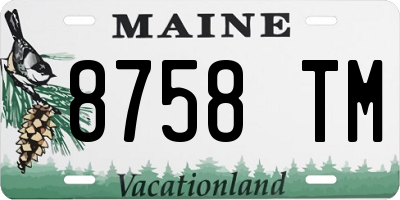 ME license plate 8758TM