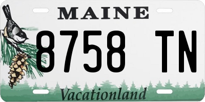 ME license plate 8758TN
