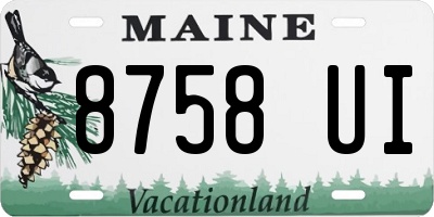 ME license plate 8758UI