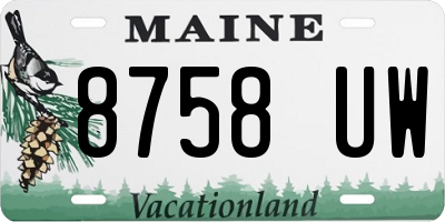 ME license plate 8758UW