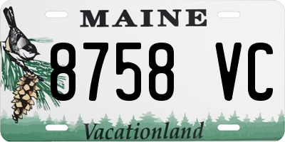 ME license plate 8758VC