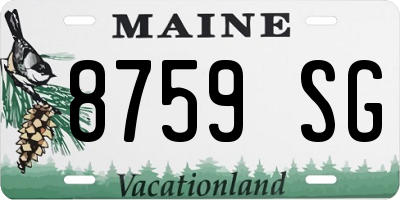ME license plate 8759SG